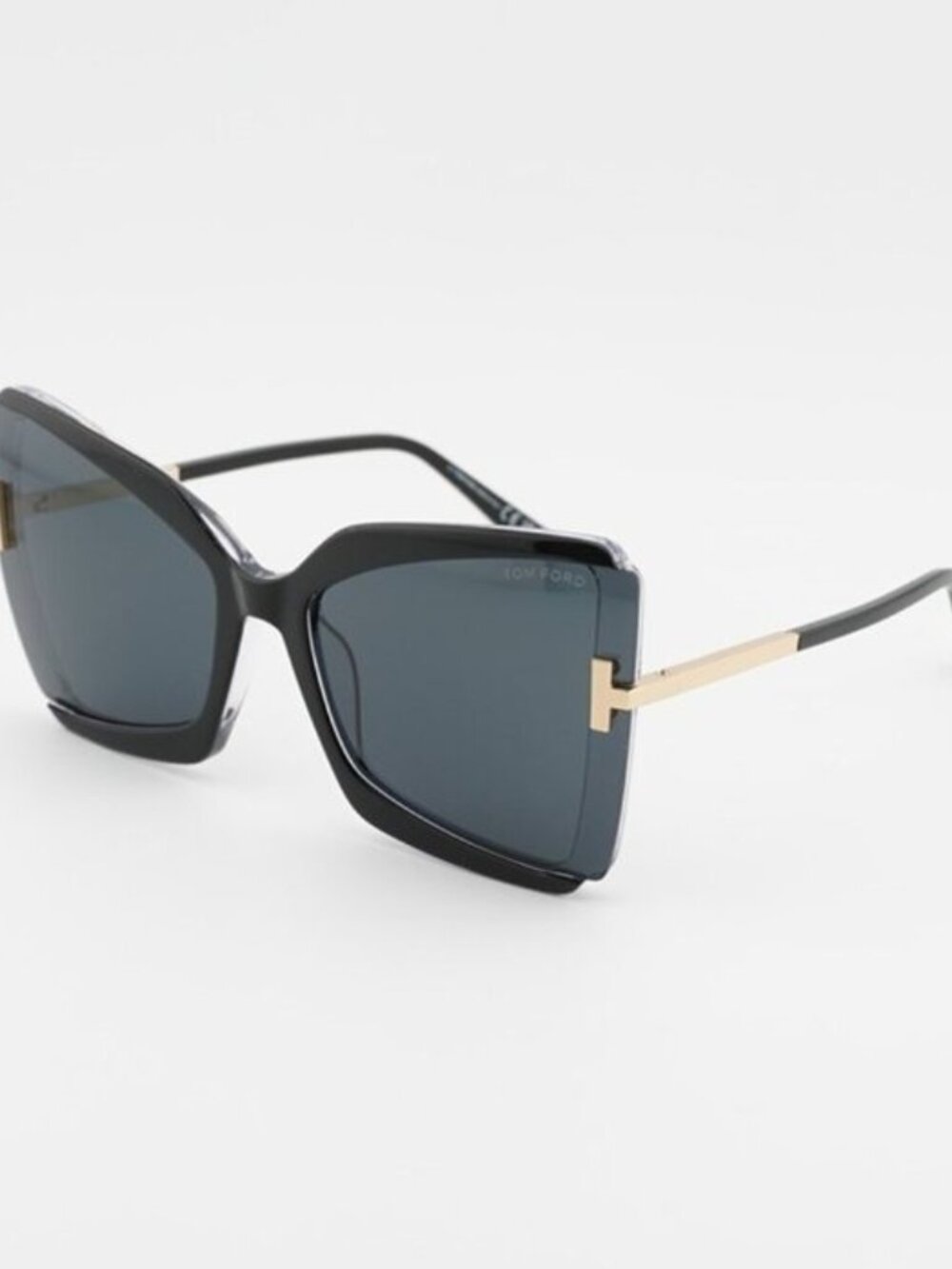 Tom Ford Gia FT0766 03A Sunglasses Black Butterfly Frame, Grey Lenses